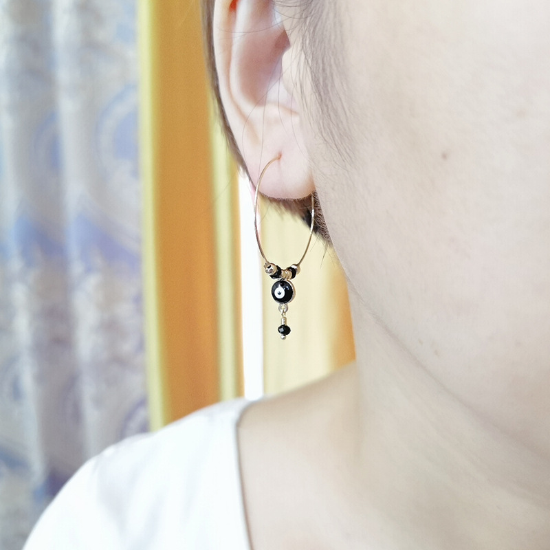 1 Pair Fashion Devilu0027S Eye Mixed materials Enamel Plating Womenu0027S Drop Earrings