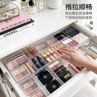 化妆品置物架透明抽屉式收纳架口红粉饼分类收纳整理神器展示架