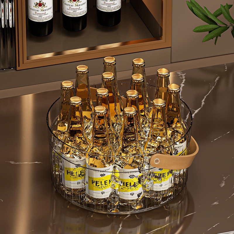 Barril de hielo de gran capacidad barril de hielo barril de cerveza Coca-Cola casera barril de hielo barril de picnic transparente barril de bebidas de almacenamiento multipropósito barril de hielo