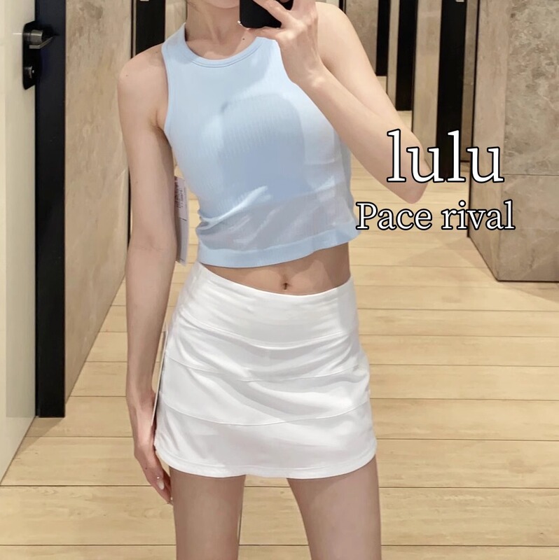 Lu's Same Style Pace Rival Three-Pleat Skirt, Sports Tennis Skirt for Women, Summer Anti-Exposure Lined Fitness Short Skirt