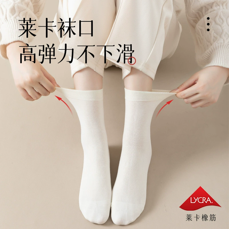 Демисезонные хлопковые антибактериальные осенние knee socks для беременных, средняя высота