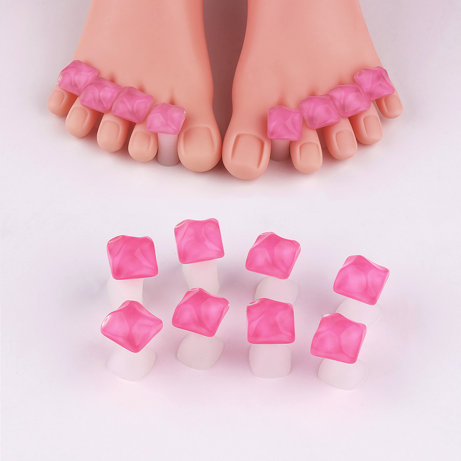 Divisor de dedos de silicona de uñas transfronterizo Divisor de dedos Flor estrella de cinco puntas Herramienta de uñas de dibujos animados Divisor de dedos