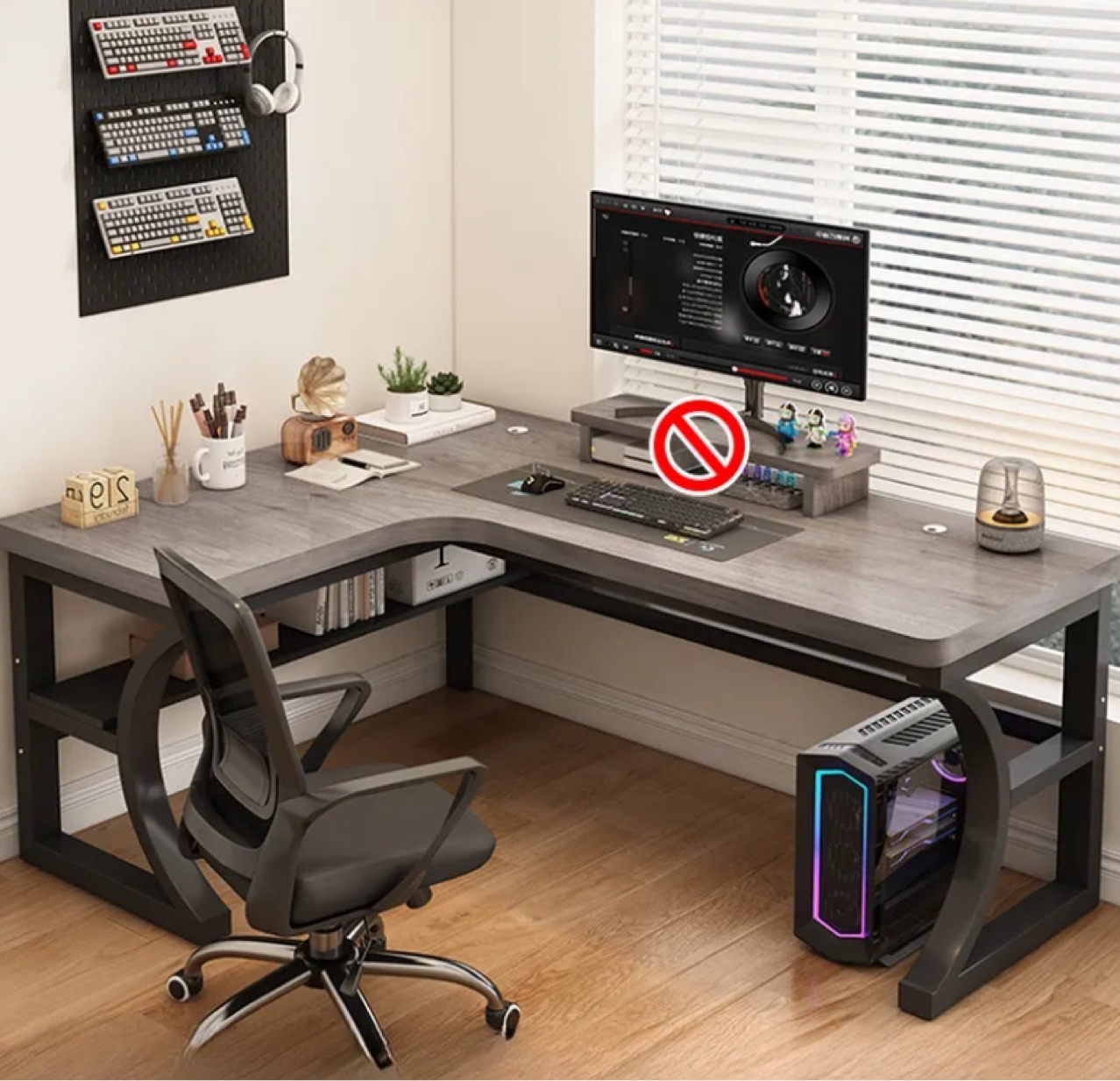 Corner Desk Computer Desk Bedroom Home Desktop Desk Bookshelf Integrated Student Hole Rack Table Corner Desk
