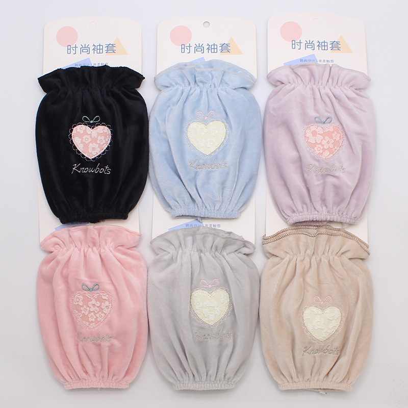 2026 new student arm warmers, featuring cute cartoon embroidery and heart designs, perfect for autumn and winter, wholesale available 2026 new student arm warmers, featuring cute cartoon embroidery and heart designs, perfect for autumn and winter, wholesale available