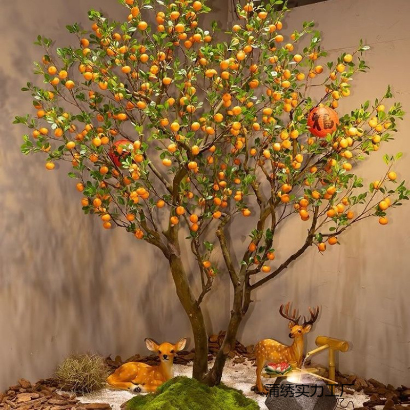 Simulation Orange Tree Make a New Year decoration red envelope tree…