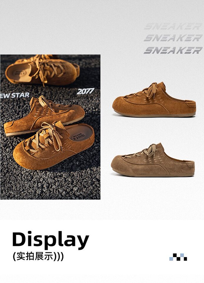 Dép bít mũi nam kiểu Birkenstock quai hậu không gót, chống trượt chịu mài mòn, đi ngoài trời mùa thu — K7788 Hạt dẻ, K7788 thẻ chi tiết 4