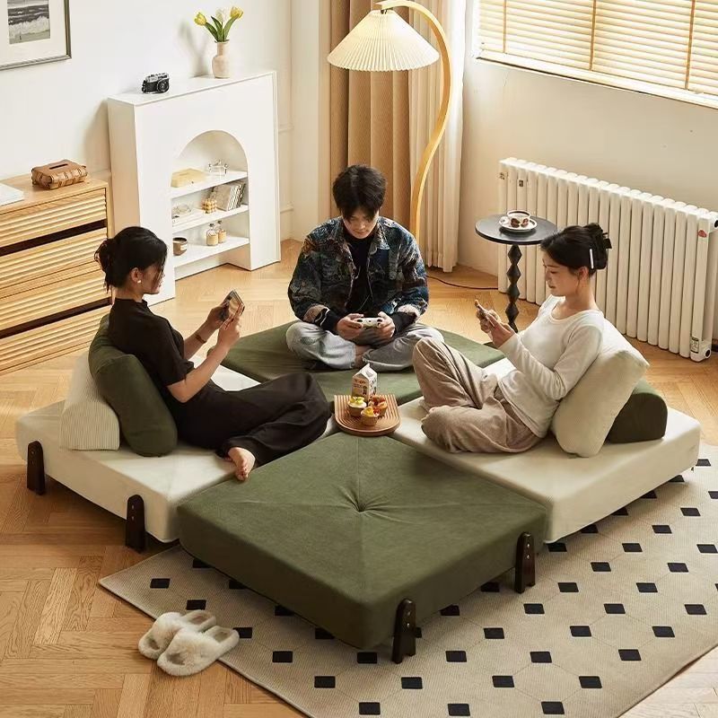 豆腐ブロック レイジーソファ 畳 ダブル リクライニングと寝られる 小型 シングル 昼寝ソファベッド 人間犬小屋