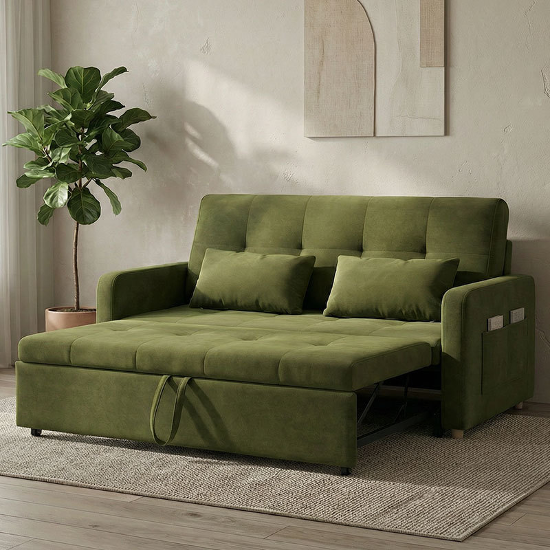 雪尼尔两用沙发床小户型拉床布艺可折叠客厅卧室家用多功能沙发床