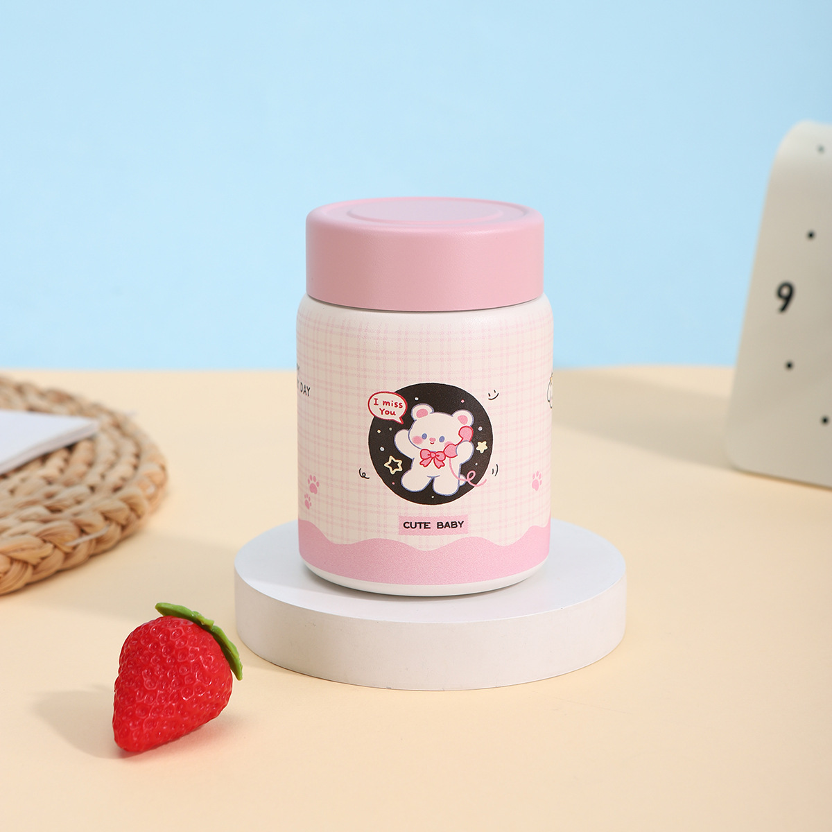 Gourde thermos en acier inoxydable mignonne compacte portable_voghion.com