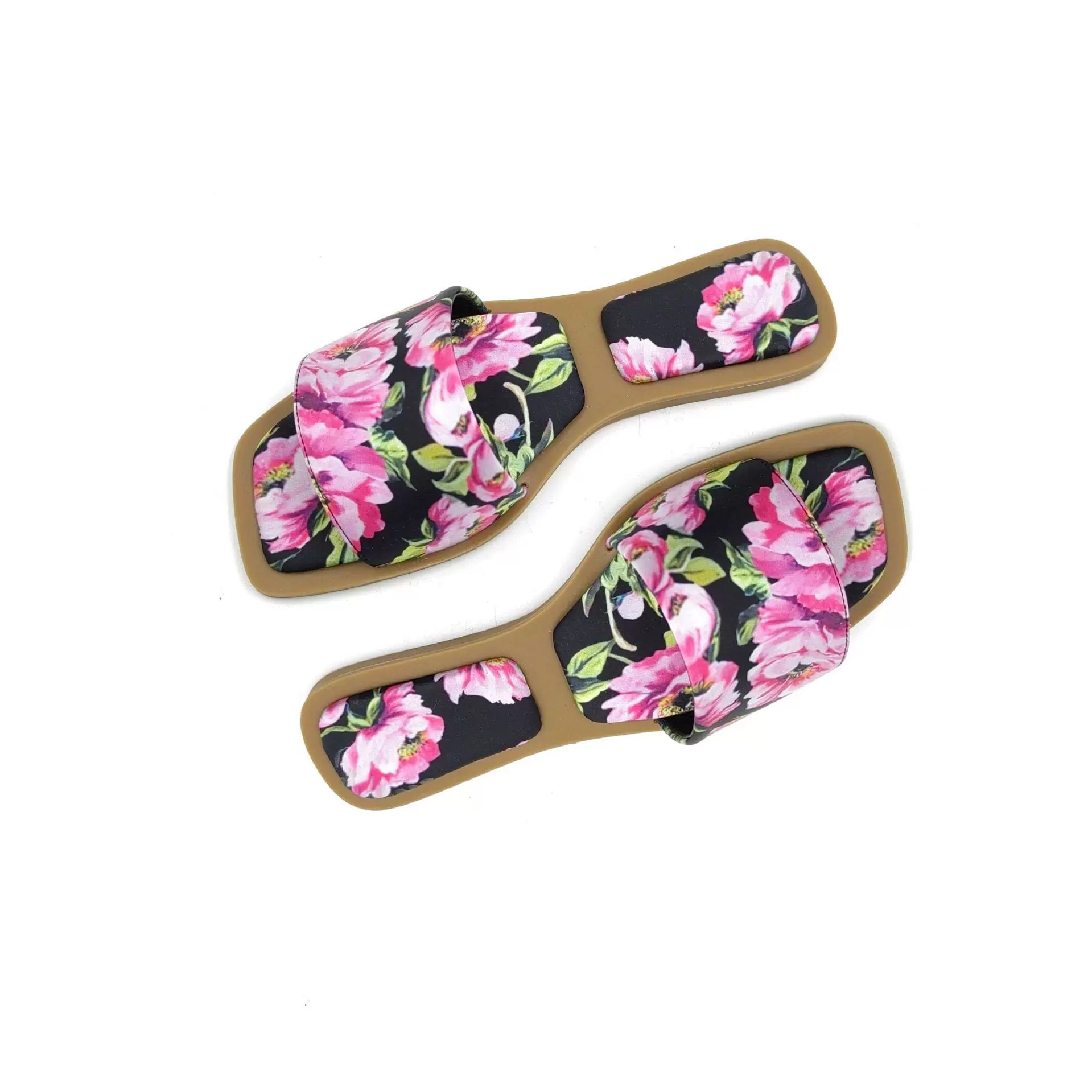 厂家批发女士花布拖鞋方头平底旅行跨境亚马逊EVA底量大可定制