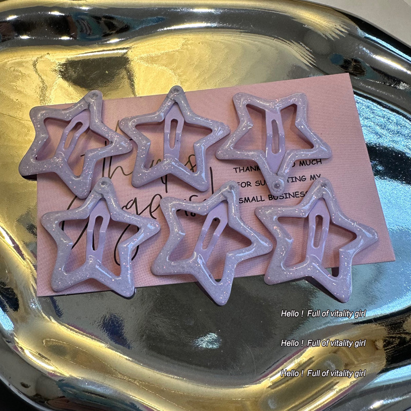 Colorido estrella flequillo de horquilla rota clip de pico de pato linda chica bb clip accesorios para el cabello clip lateral de la cabeza trasera de las mujeres