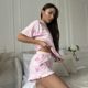 European and American Explosions Foreign Trade Pajamas Women's Round Neck Love Short-sleeved Shorts Casual Outfit Two-piece Women's Clothing