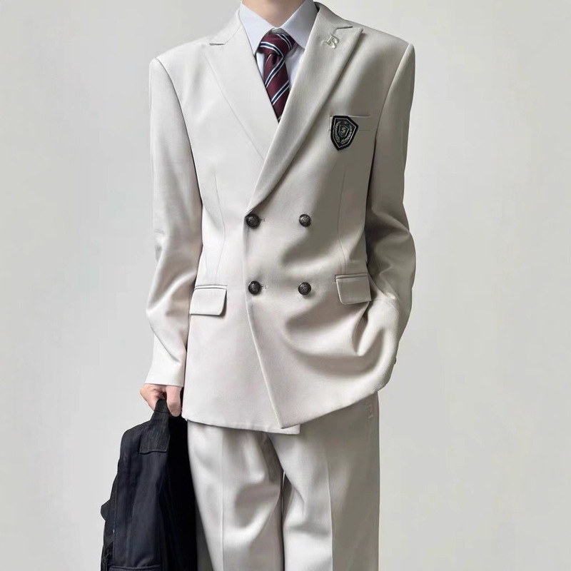 Dk Japanese Style School Supplies Off-White Suit Uniforms for Men and Women Spring, Summer, Autumn and Winter Youth Double-Breasted Suit Jackets Dk Japanese Style School Supplies Off-White Suit Uniforms for Men and Women Spring, Summer, Autumn and Winter Youth Double-Breasted Suit Jackets