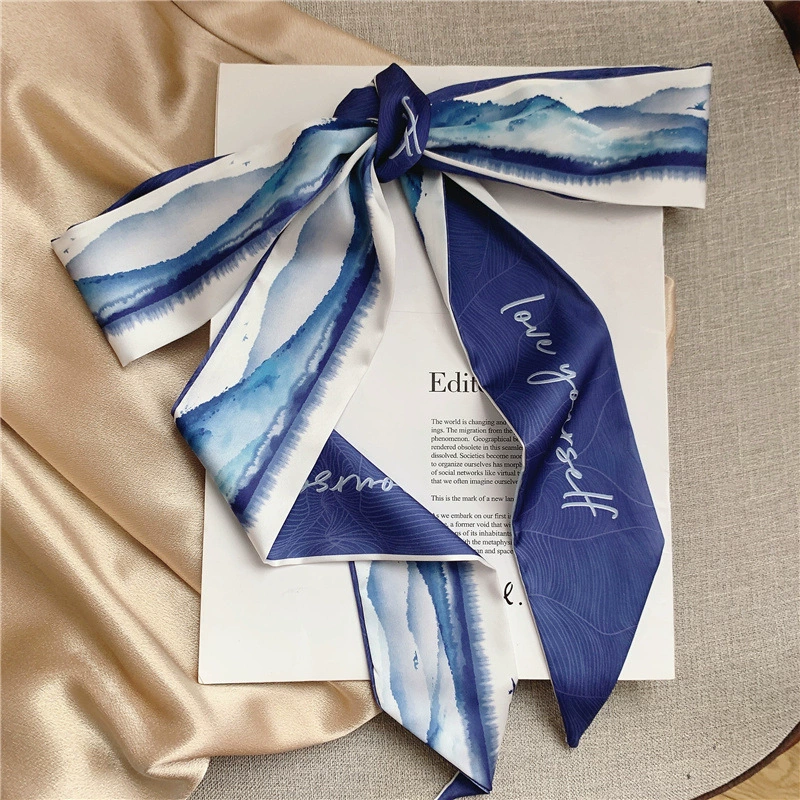 Retro Hair Scarf Ribbon Bow, French-Style Headband Neckerchief, Universal Autumn, 9 Colors