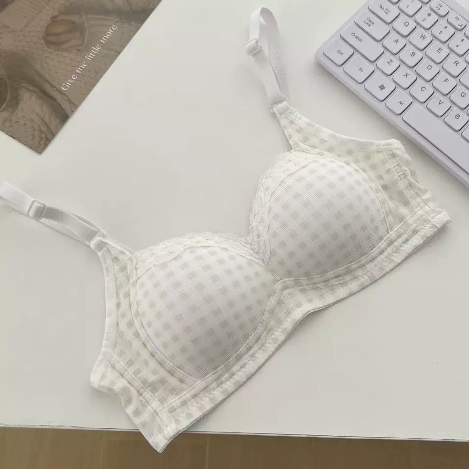 Push up bra, comfortable breathable thin wireless bra, bra top for elementary school students, top with cups