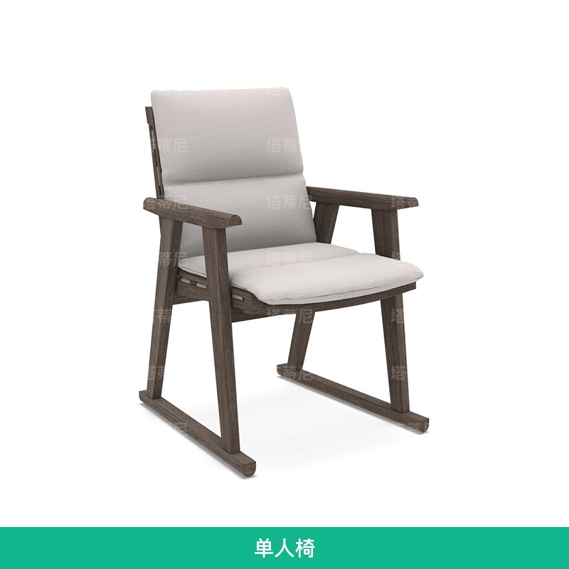 Mesa y silla de madera maciza al aire libre patio jardín ocio mesa larga hotel villa jardín impermeable combinación de mesa de teca