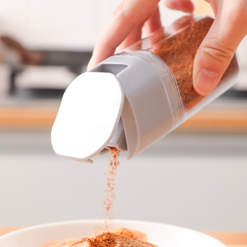 Cocina automática apósito abierto puede controlar la medición botella hogar condimento Caja Sellada frasco de sal húmeda MSG sal condimento botella