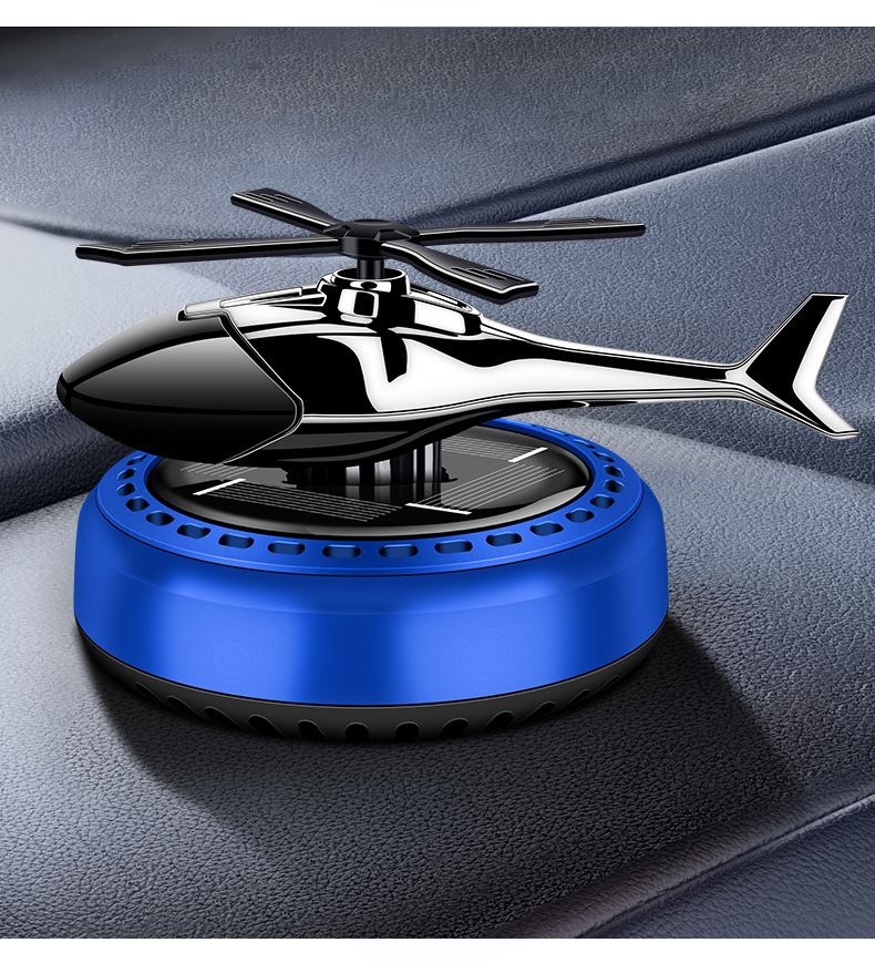 Car Accessories, Car Decorations, Aromatherapy Toys, Odor Removal, Solar-Powered Mini Helicopter Ornaments with Round Bottoms