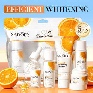Skin Care Set Sadoer Vitamin C Brightening and Whitening Travel Set Hydrating and Moisturizing Set Cross-Border Foreign Trade