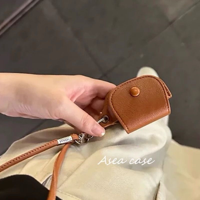 小众复古皮质适用airpods4保护套苹果1/2代蓝牙耳机壳pro3代挂脖|undefined