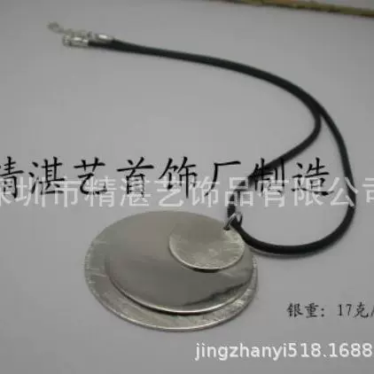 原创设计皮绳项链 银皮绳头制造 皮绳挂坠制造金银铜材料任意选择