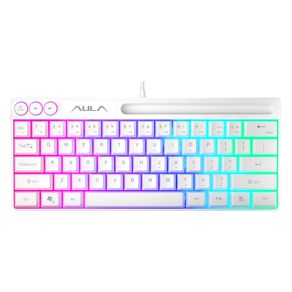 AULA F3061 Проводная игровая клавиатура с 61 клавишами RGB, мембранная клавиатура
