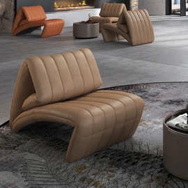 巴塞罗那懒人椅单人沙发设计师真皮功能折叠躺椅小户型拳头椅定制