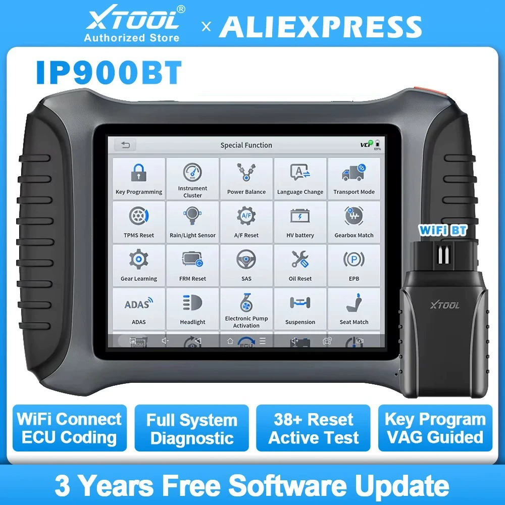XTOOL IP900BT Car Diagnostic ECU Coding DoIP CAN FD FCA