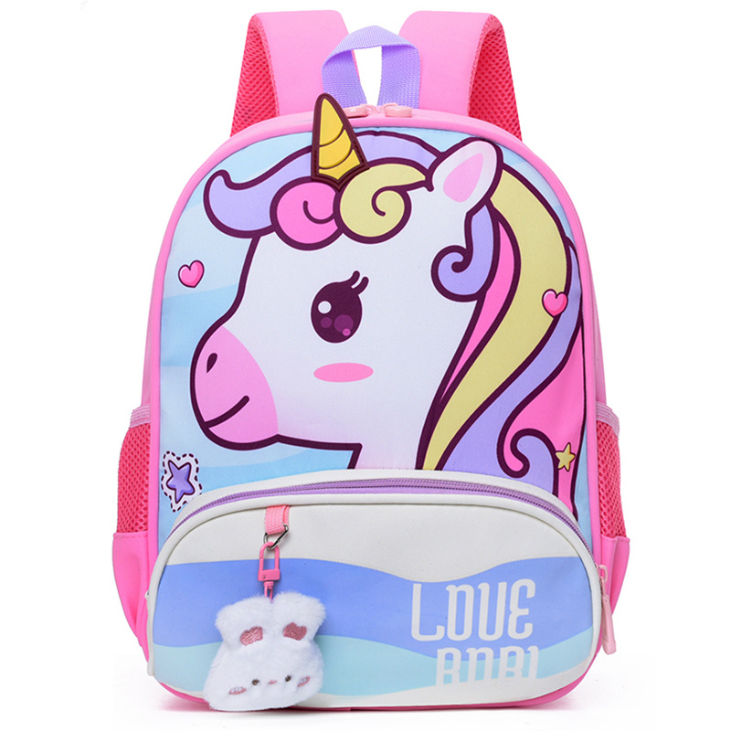 Bolsos lindos para niñas unicornio de dibujos animados mochila transpirable para niños de jardín de infantes, mochila ligera