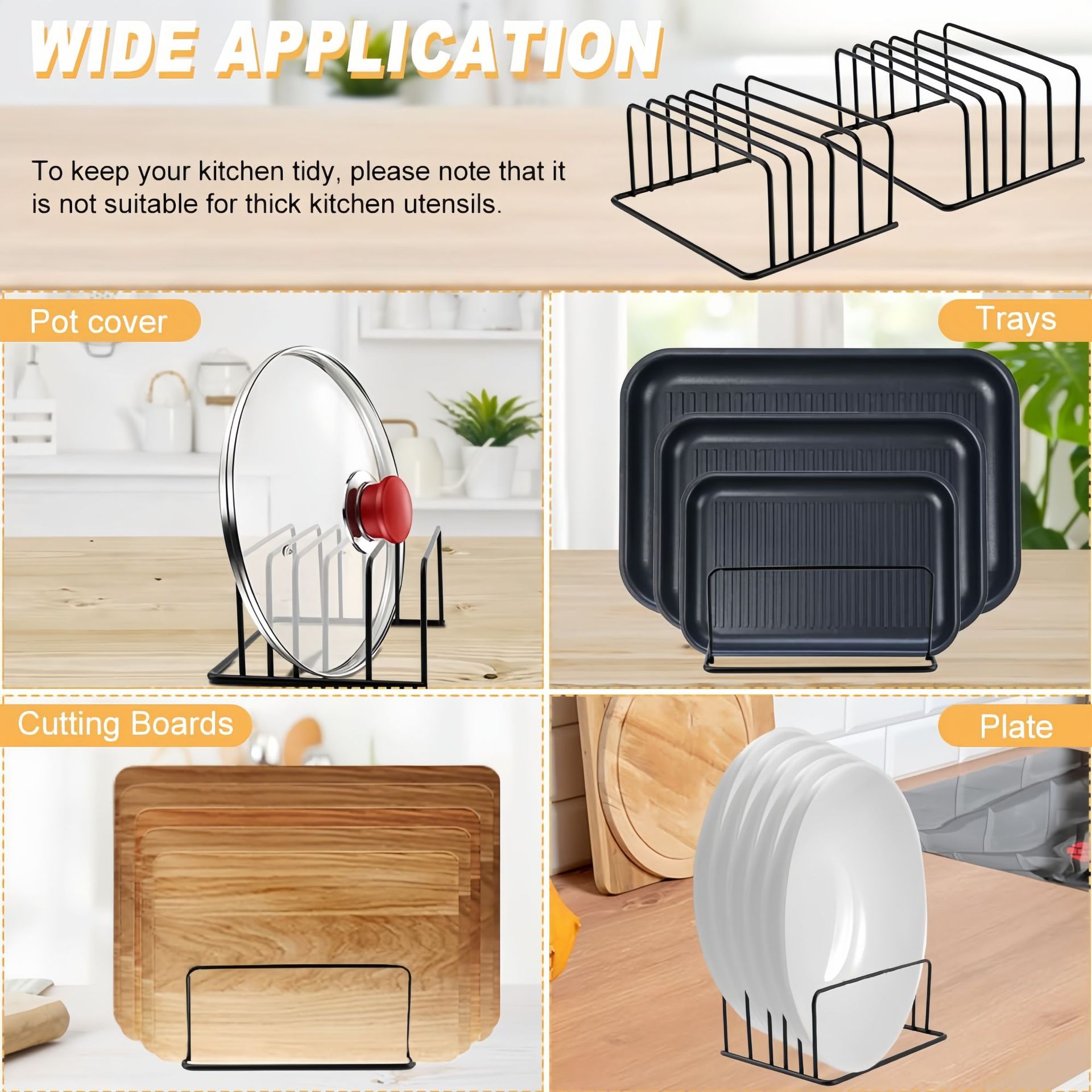 Estante Multiusos para Tablas de Cortar, Organizador de Cocina, Soporte para Tablas de Cortar, Estante Pequeño para Encimera o Piso