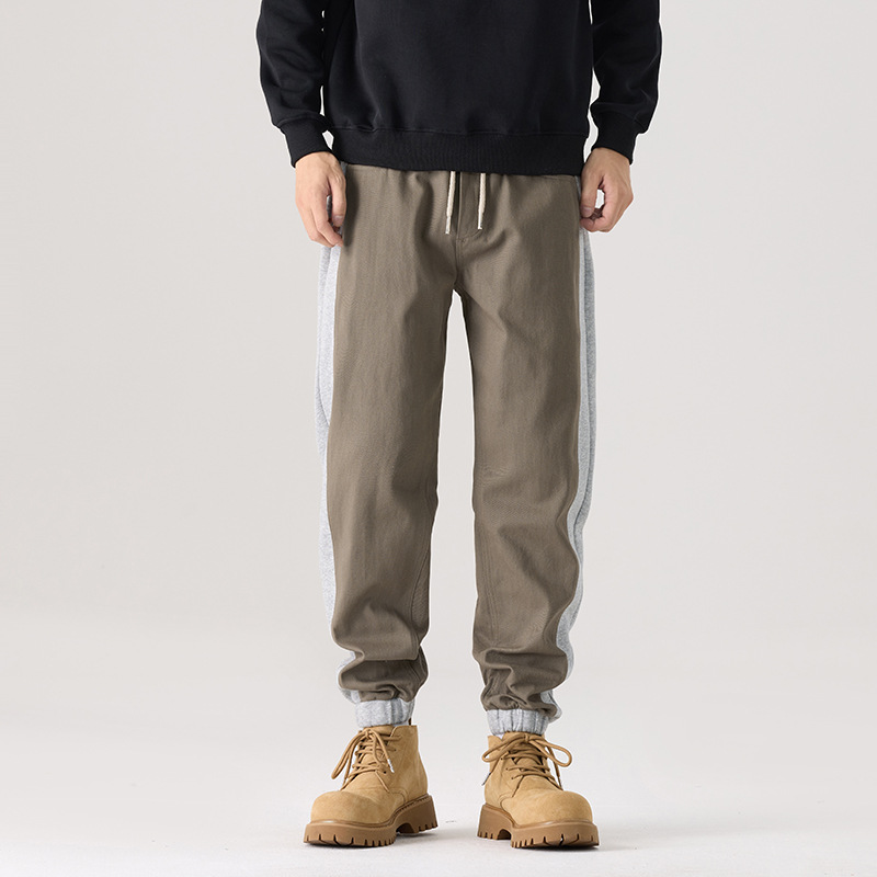 Mick Jones otoño 2025 nuevo pantalones de caza para hombres sueltos pantalones casuales rectos para hombres cigarrillos gris