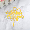 Yayli cake 色 Golden Happy Birthday Happy Alphabet Mirror Mirror reflux cake small dessert decoration