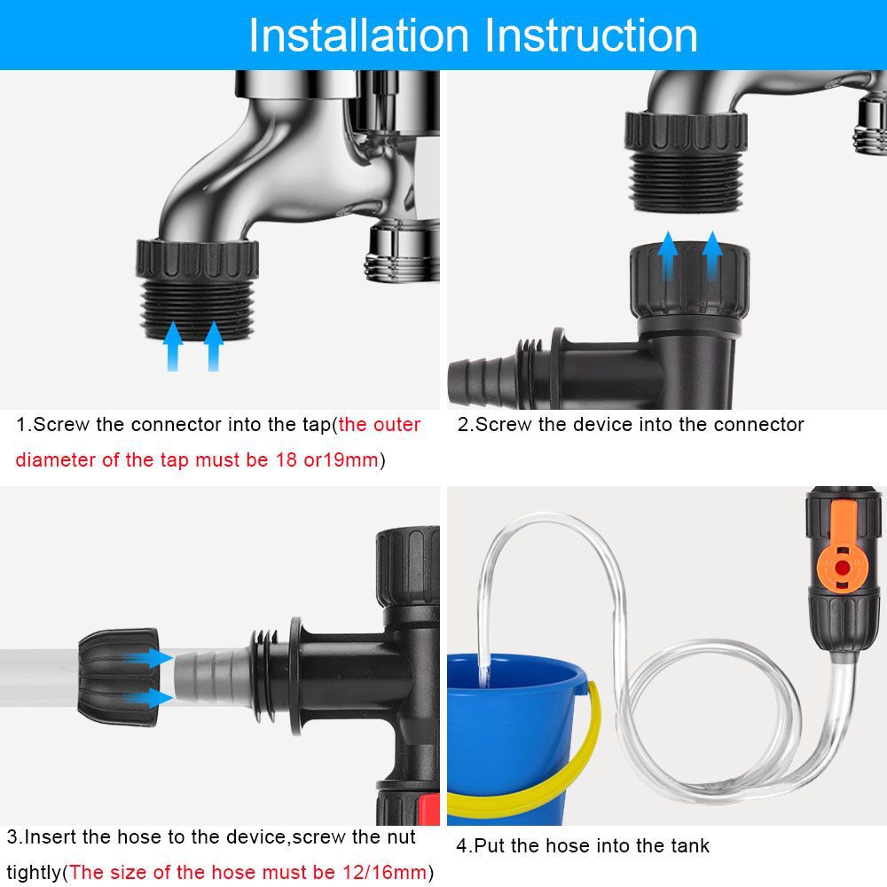 Fish tank cleaning tool pumping machine water exchange tool Water faucet changing fish tank clean is easy to operate 4