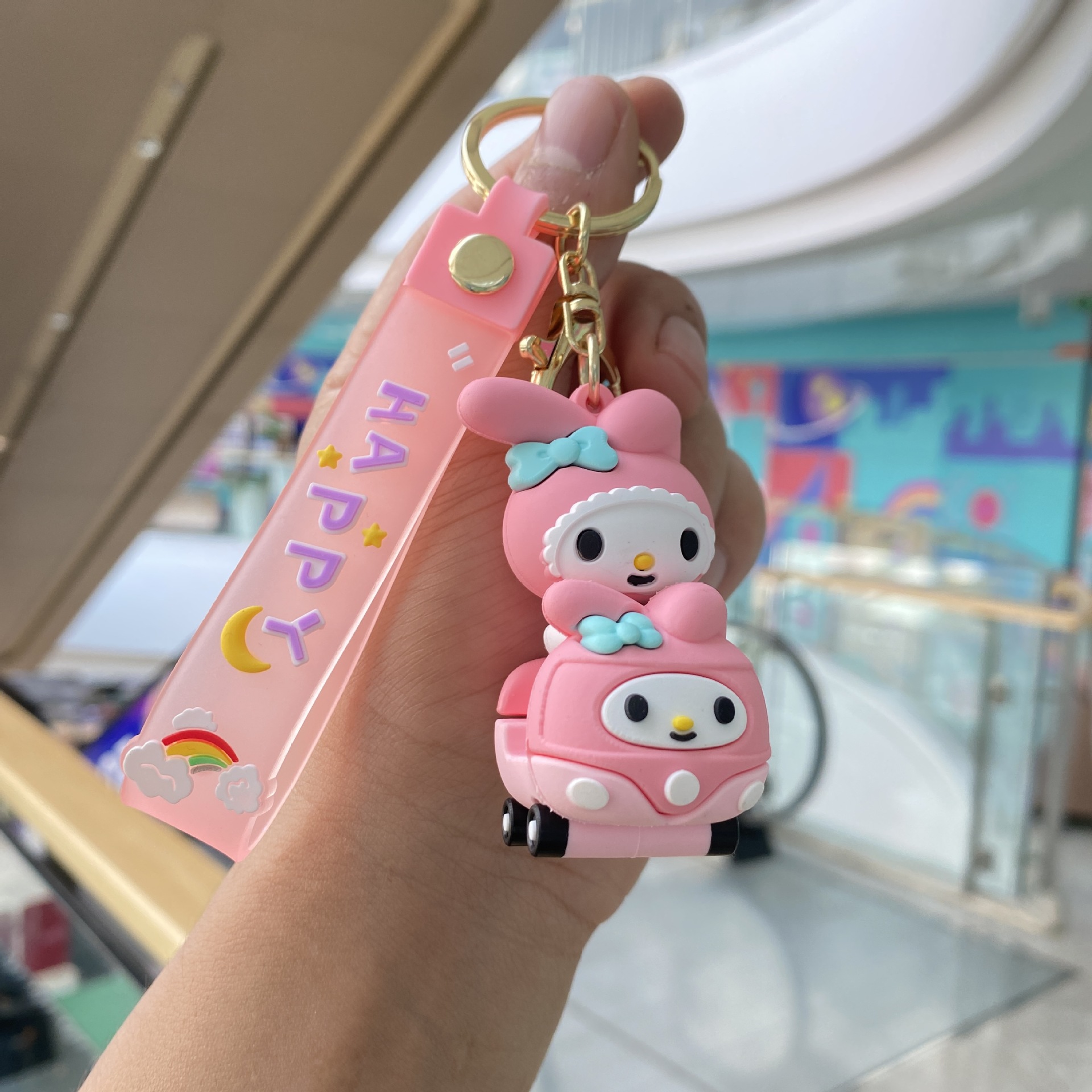 Nuevo coche Sanrio llavero dibujos animados lindo muñeca colgante coolomi adornos coche bolsa llavero