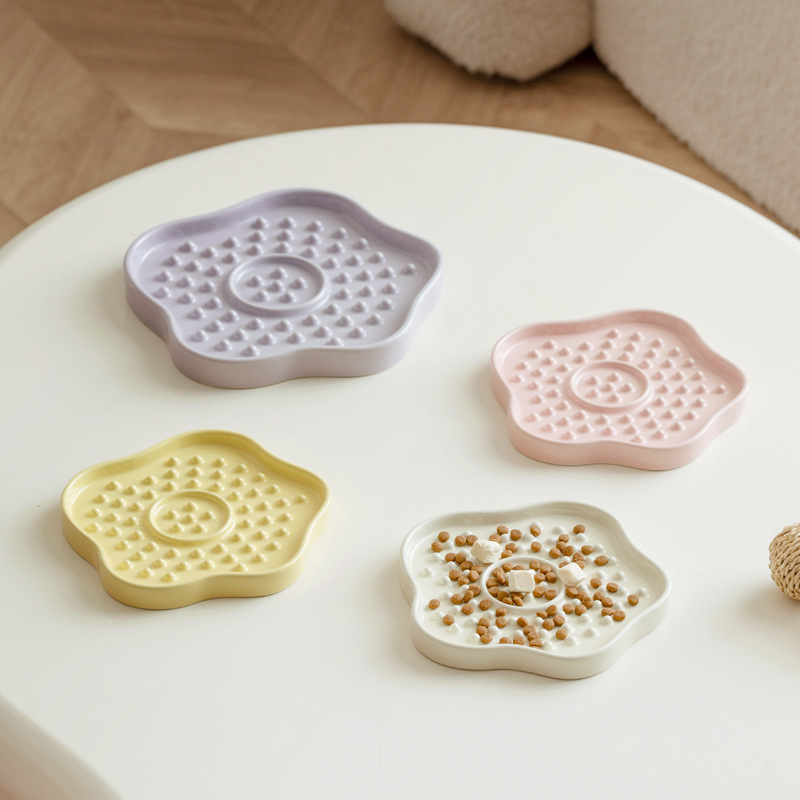 Cerámica anti-asfixia plato de comida lenta plato de comida lenta plato de comida lenta plato de gato plato de arroz plato de comida para perros plato de grano para mascotas