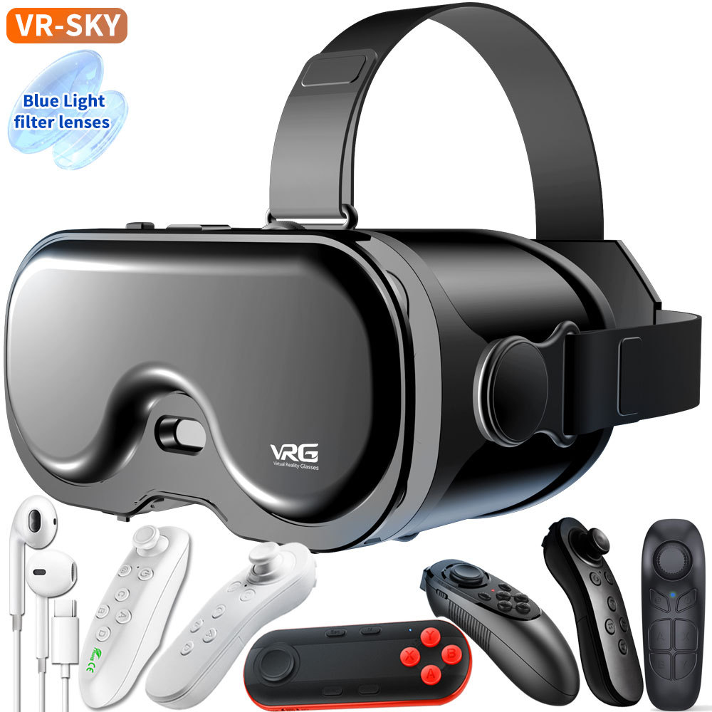 跨境批发VR魔镜全景眼镜打游戏手机Q8头戴式智能虚拟现实3d眼镜