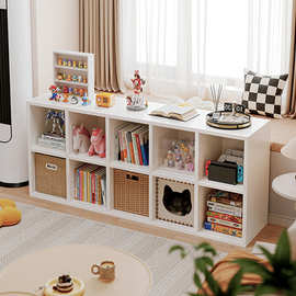 实木儿童书柜组合格子柜书架落地置物储物架靠墙收纳展示柜矮柜子