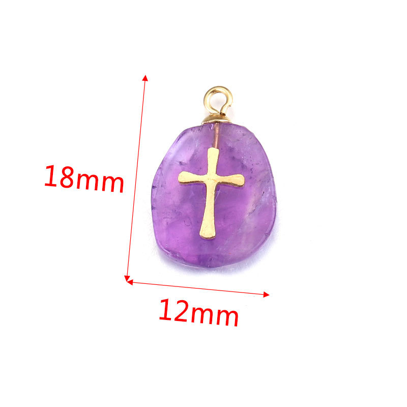 Europa y América Piedra Natural Rosa cristal turquesa Acero inoxidable titanio acero cuadrado pequeño colgante DIY joyería collar Accesorios