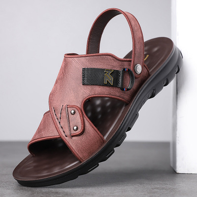 涼鞋男2020年夏季新款外穿兩用沙灘鞋男士休閑中年爸爸涼拖鞋潮鞋