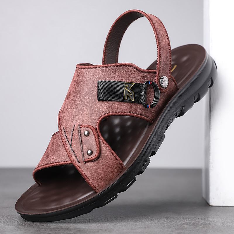 涼鞋男2020年夏季新款外穿兩用沙灘鞋男士休閑中年爸爸涼拖鞋潮鞋