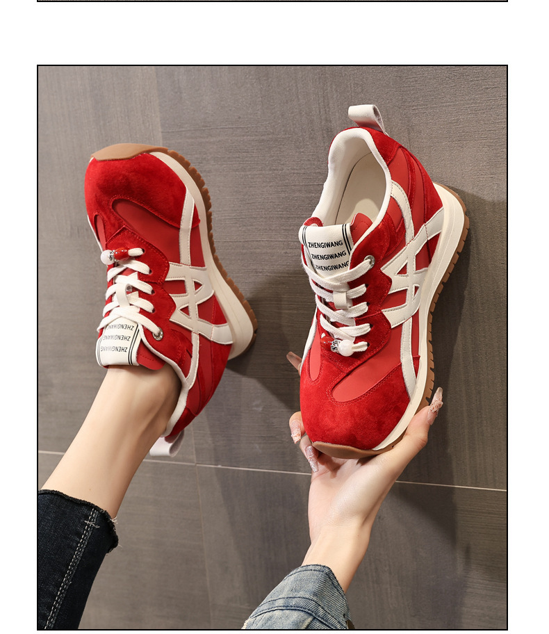Giày sneaker nữ đế dày tăng chiều cao phong cách Token Forrest đế mềm — màu be chi tiết 12