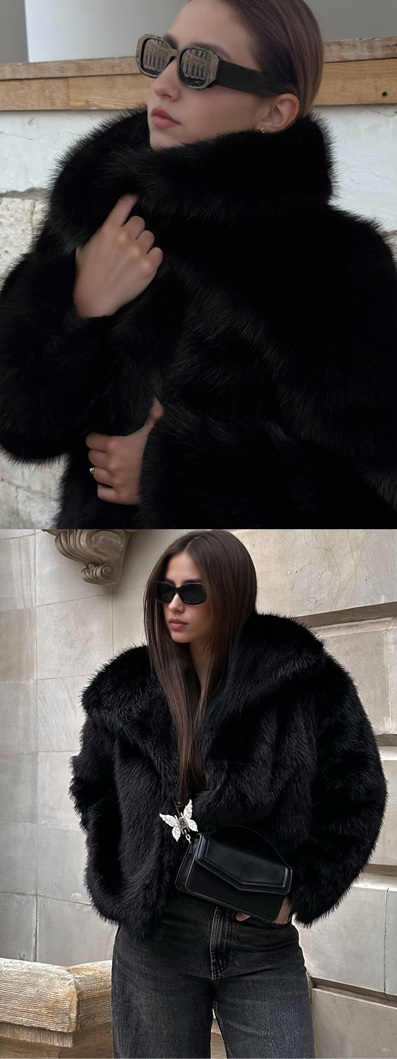 Damen-Kunstpelzjacke – Eleganter Kurzmantel mit Taschen für Herbst und Winter (S-XXXL)_voghion.com