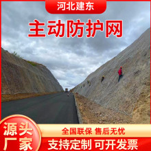 主动防护网固土护坡钢绳网 公路道路山体落石防坠网 菱形格栅网