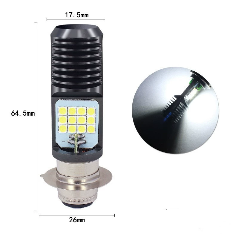 Передний свет фар мотоцикла H4 BA20D PX15D 3030 24smd высокомощный светодиодный свет мотоцикла
