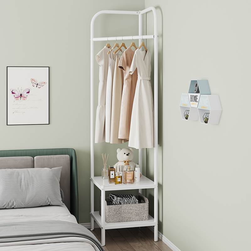 simple and easy coat hanger Corner Coat rack bedroom to ground Storage Artifact multi-function Clothes hanger indoor household Clothes hanger