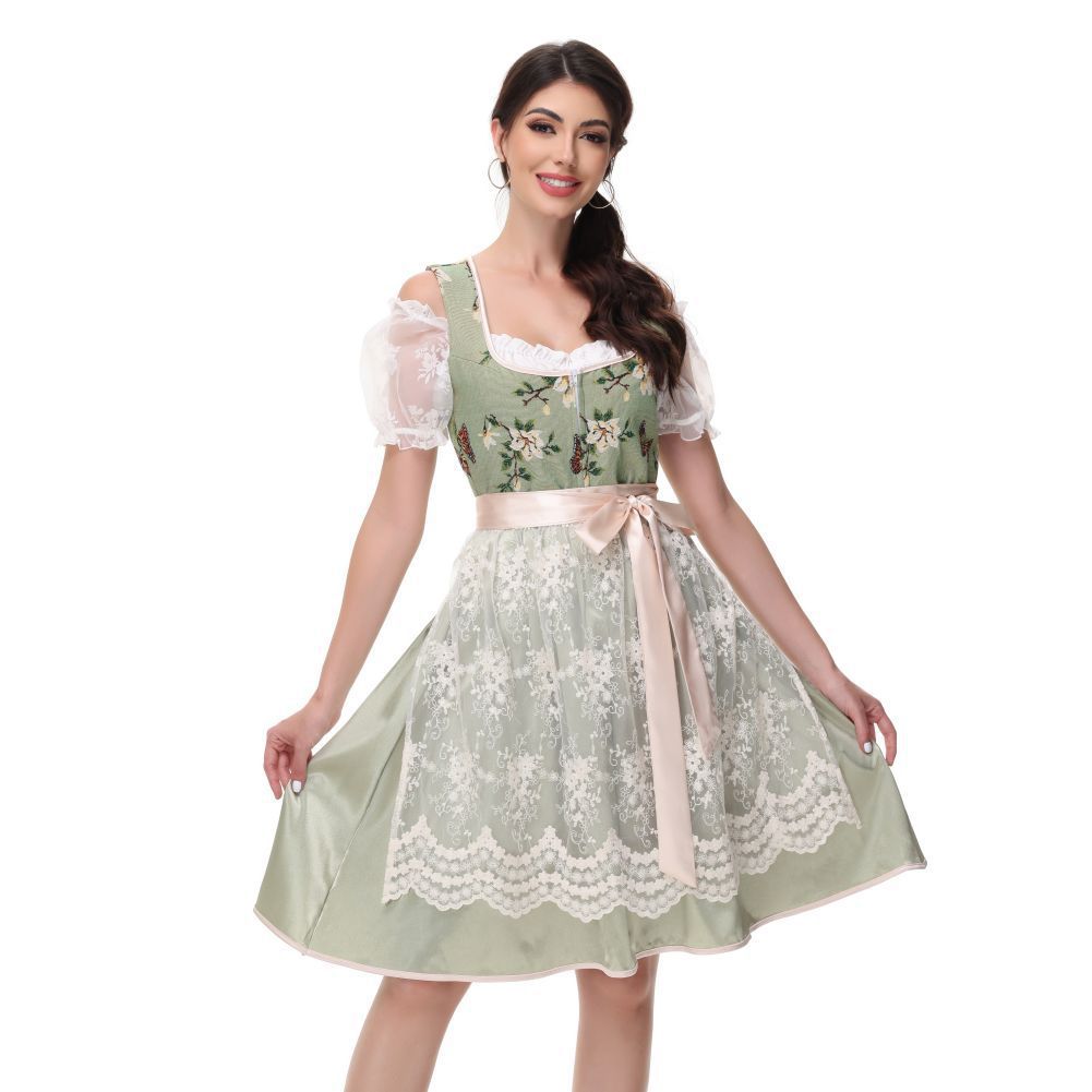 Traditional Bavarian Beer Costume from Munich, Germany, Halloween Beer Outfit, Lace Maid Performance Costume