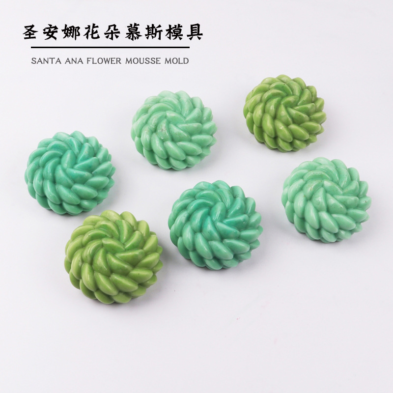 Molde de pastelería occidental para hornear 6 piezas Santa Anna flor fondant mousse molde de pastel suculento postre molde de silicona