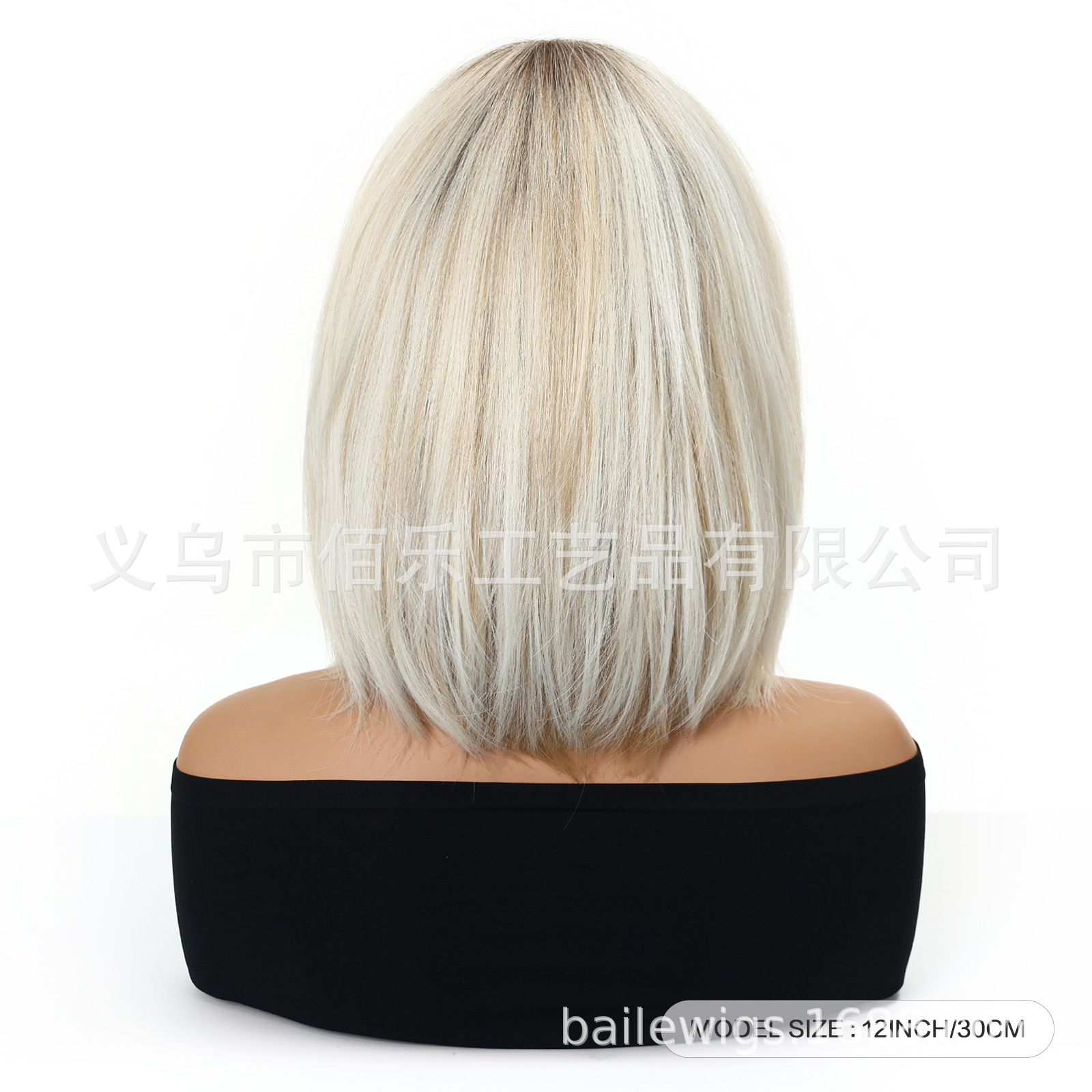 Bobobo cabeza peluca europea y americana blanco rubio hombro de cabello recto clavícula mujer cabello recto corto fábrica de cabello recto transfronterizo al por mayor pelucas image 5