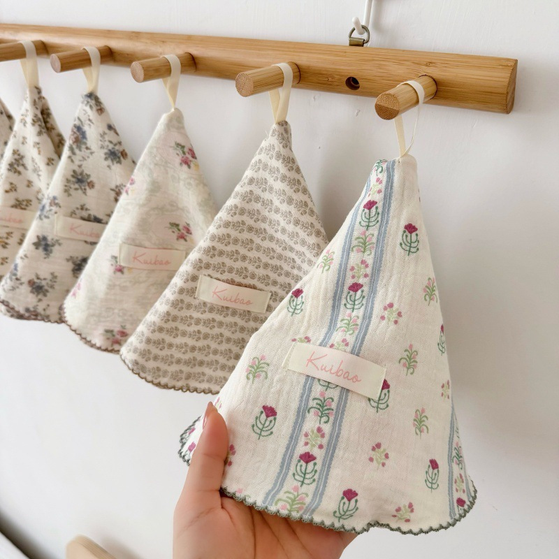 Class a Cute Hanging Hand Towel, High-Value Towel, Korean Cotton Gauze Handkerchief, Ins Bathroom Kitchen Rag