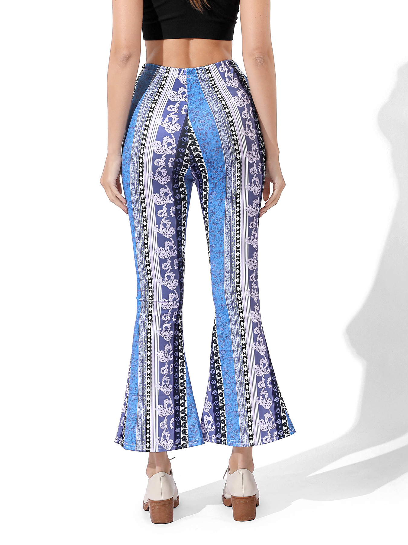 Pantaloni da yoga da donna stampa digitale elasticizzati allenamento per la danza shopping casual piccoli pantaloni da yoga freschi leggings con fondo a zampa d'elefante_voghion.com